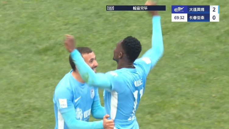  馬萊萊大連處子球！呂焯毅助攻馬萊萊破門，大連英博2-0亞泰