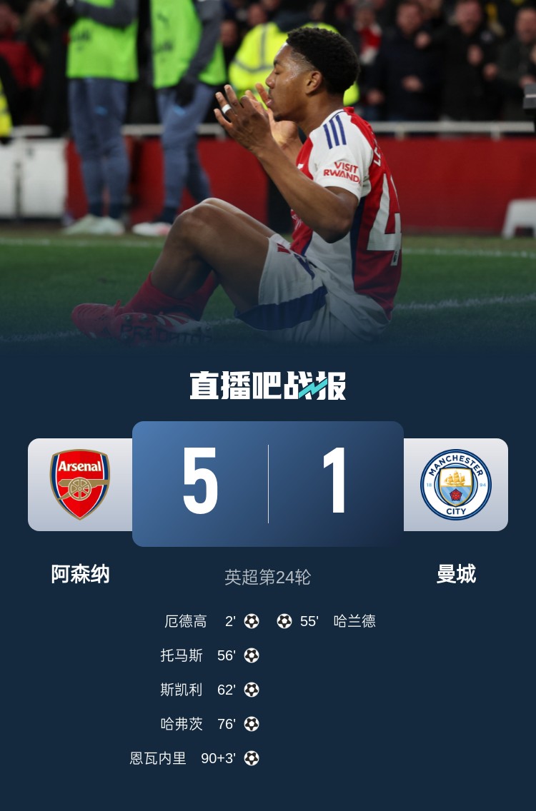  硬氣槍手無畏強(qiáng)敵！阿森納本賽季5-1碾壓曼城，3-0完勝皇馬